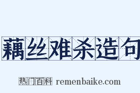 藕丝难杀造句是什么意思的图片